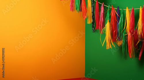 Festa Junina Holiday Background. Illustration AI Generative.