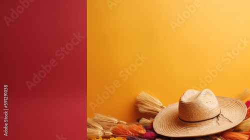 Festa Junina Holiday Background. Illustration AI Generative.