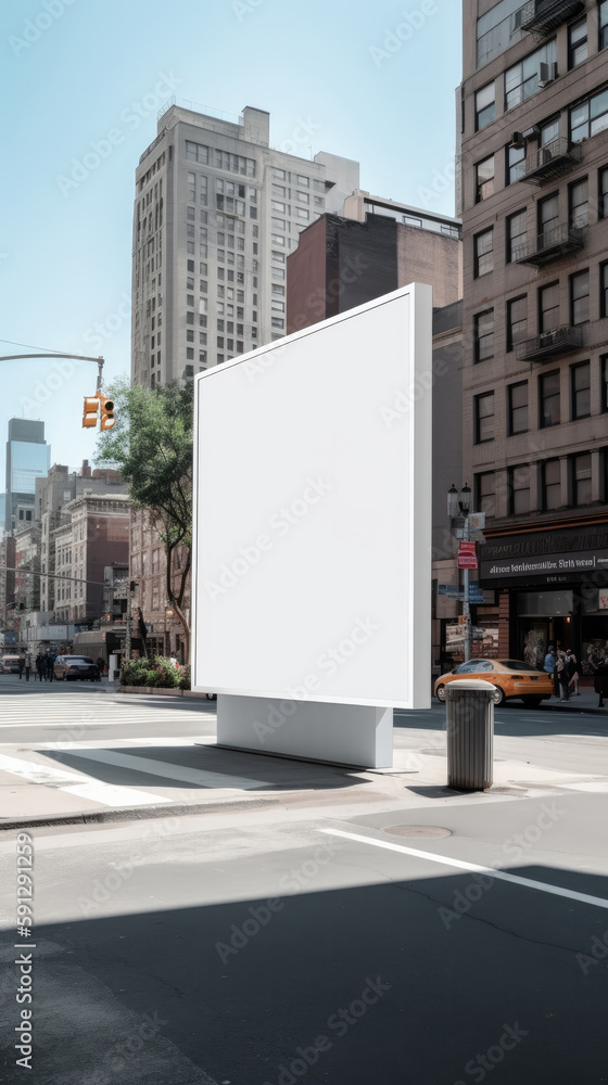 Empty bigboard on big city street. Illustration AI Generative. Empty bigboard on big city street. Illustration AI Generative.