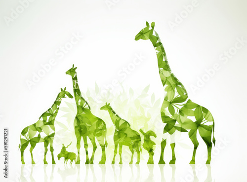 Green Environment Day Background. Illustration AI Generative.
