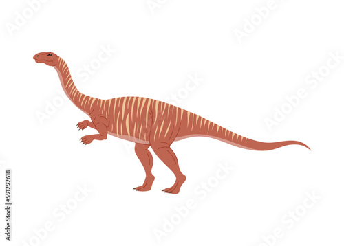 T-rex theropod dino extinct animal cute character, dinosaur isolated brown cartoon animal. Vector Tyrannosaurus, tyrant lizard prehistoric reptile © Buch&Bee