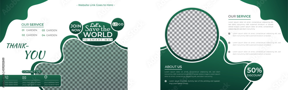 Nature and Leaves Geometric Bifold Brochure Template, 4 Page Environmental Brochure Design Suitable for Poster, Cover, Ads or Flyer Nature and Leaves Geometric Bifold Brochure Template, 4 Page Environmental Brochure Design Suitable for Poster, Cover, Ads or Flyer