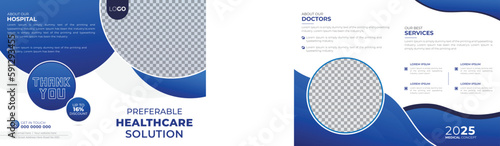 Medical Healthcare Bifold 4 Page Brochure Flyer Cover Template for Doctor and Hospital Promotion
