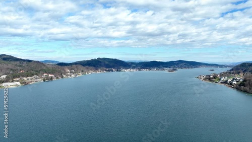 Lake Woerthersee in Austria - aerial view - travel photography photo