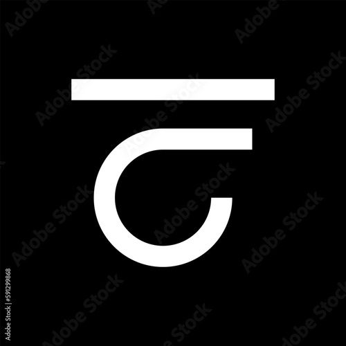 initial letter gf vector logo design