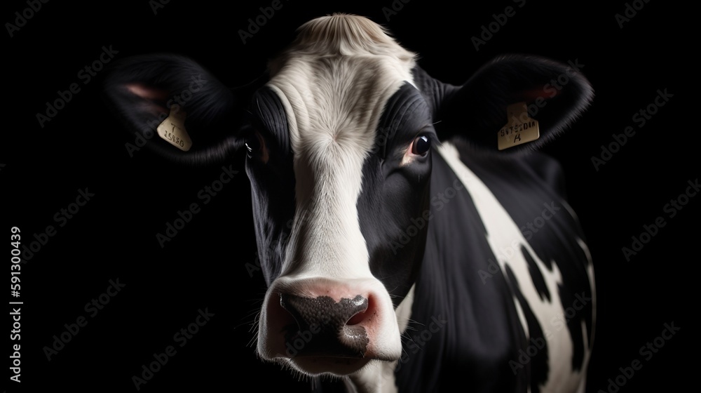 Portrait of a Holstein Cow