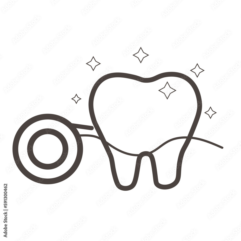 Tooth and dental floss on white background Tooth and dental floss on white background
