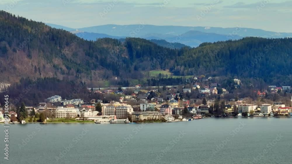 Wonderful Lake Woerthersee in Austria - aerial view - travel photography
