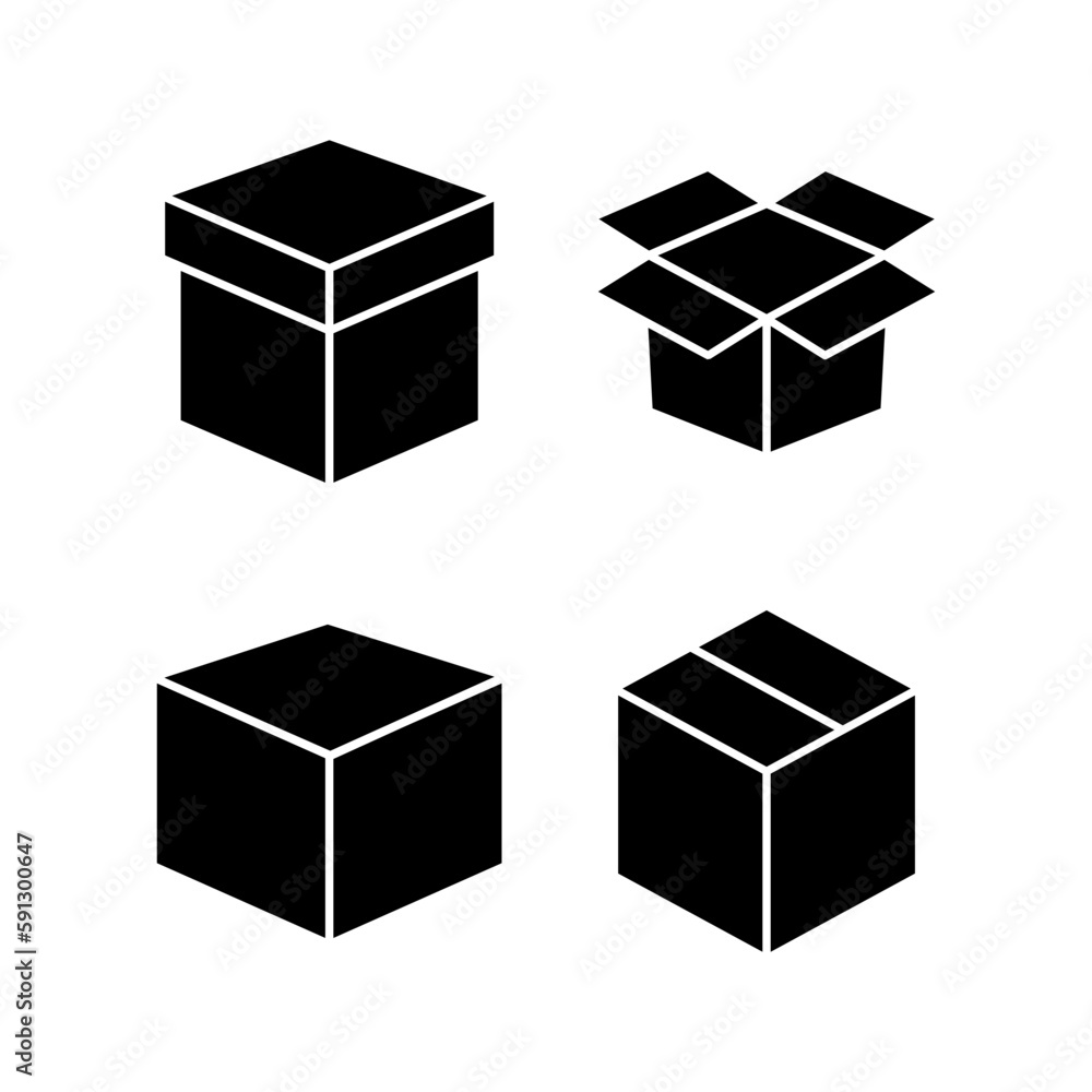 Box icon vector illustration. box sign and symbol, parcel, package Box icon vector illustration. box sign and symbol, parcel, package