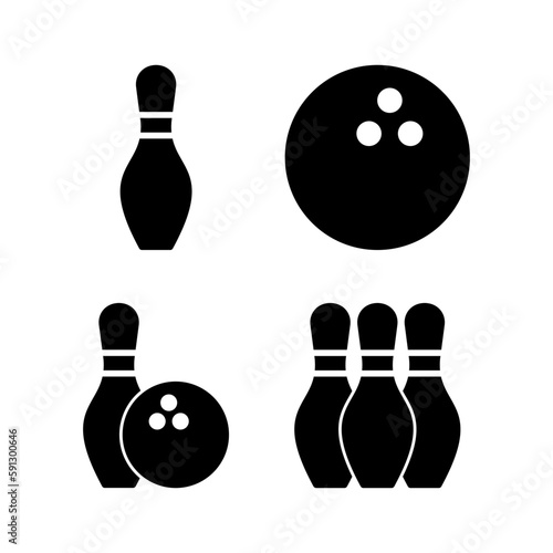 Bowling icon vector illustration. bowling ball and pin sign and symbol.