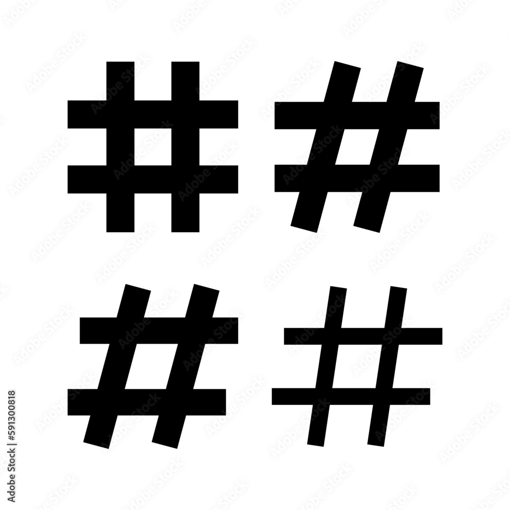Obraz premium Hashtag icon vector illustration. hashtag sign and symbol