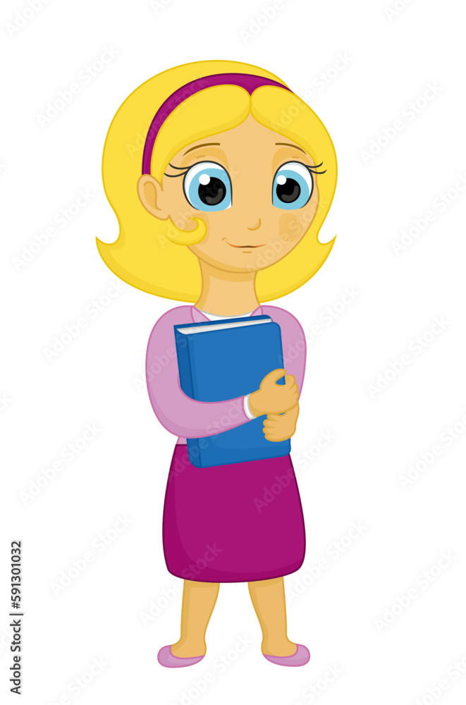 Little girl with a book preparing to study Little girl with a book preparing to study