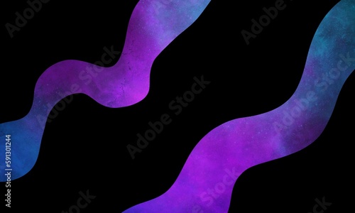 Beautiful Nebula abstract lines print on black background