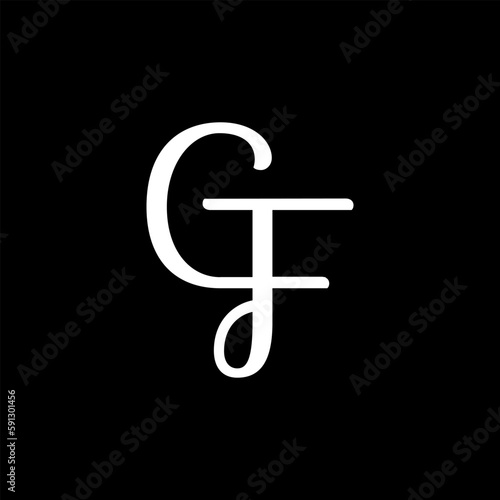initial letter gf vector logo design
