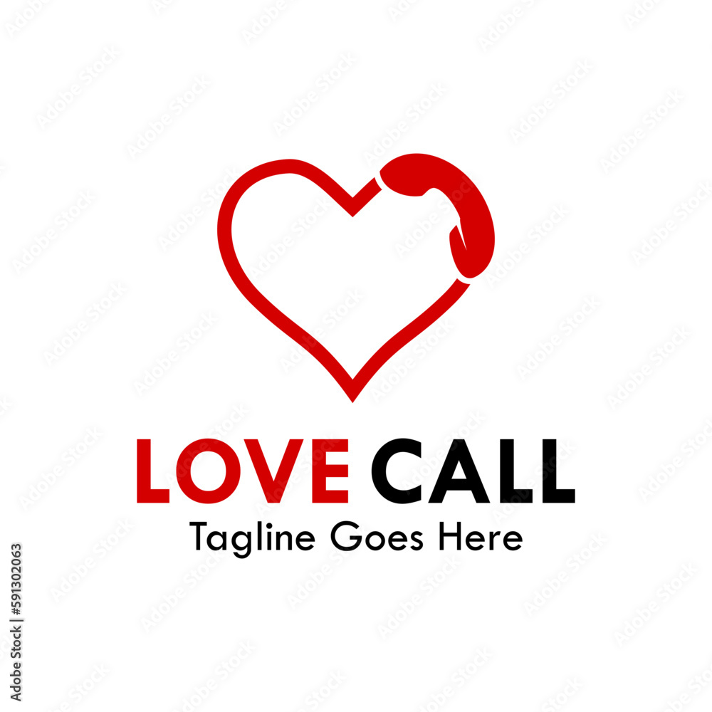 love call design logo template illustration