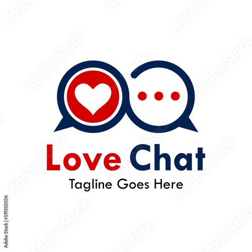 Love chat design logo template illustration