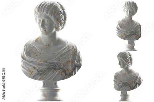 Noble lady in gold and marble. Perfect for luxury apparel and Renaissance inspired designs