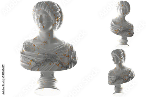 Noble lady in gold and marble. Perfect for luxury apparel and Renaissance inspired designs