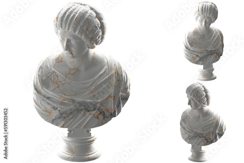 Noble lady in gold and marble. Perfect for luxury apparel and Renaissance inspired designs