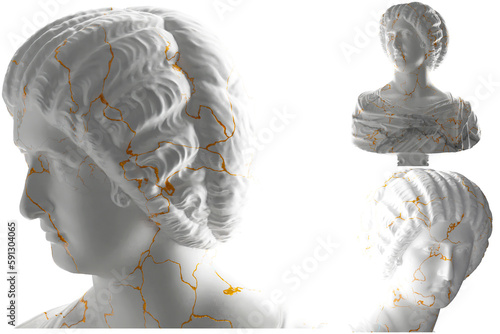 Noble lady in gold and marble. Perfect for luxury apparel and Renaissance inspired designs