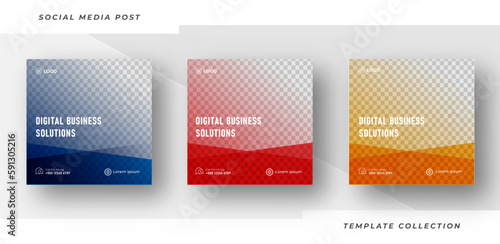 Digital business solutions live webinar and corporate social media post template 
