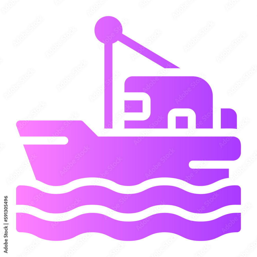 fishing boat gradient icon fishing boat gradient icon