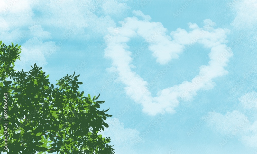 Fototapeta premium heart shaped cloud