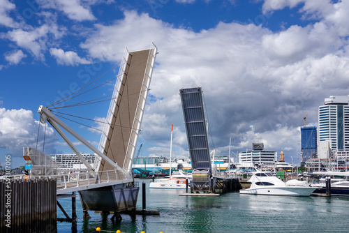 Open bridge in Auckland at viaduct harbour area, New Zeland © eugenedev