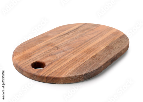 New wooden cutting board isolated on white background