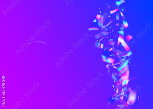 Light Effect. Flying Art. Glitter Foil. Holographic Background. Retro Flyer. Blur Multicolor Template. Neon Glitter. Blue Disco Tinsel. Pink Light Effect