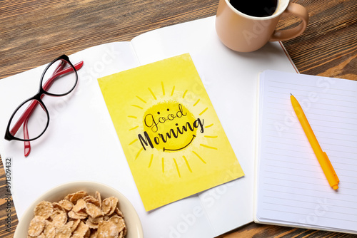 Card with text GOOD MORNING...