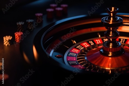 casino table, blurred bokeh background. Generative AI