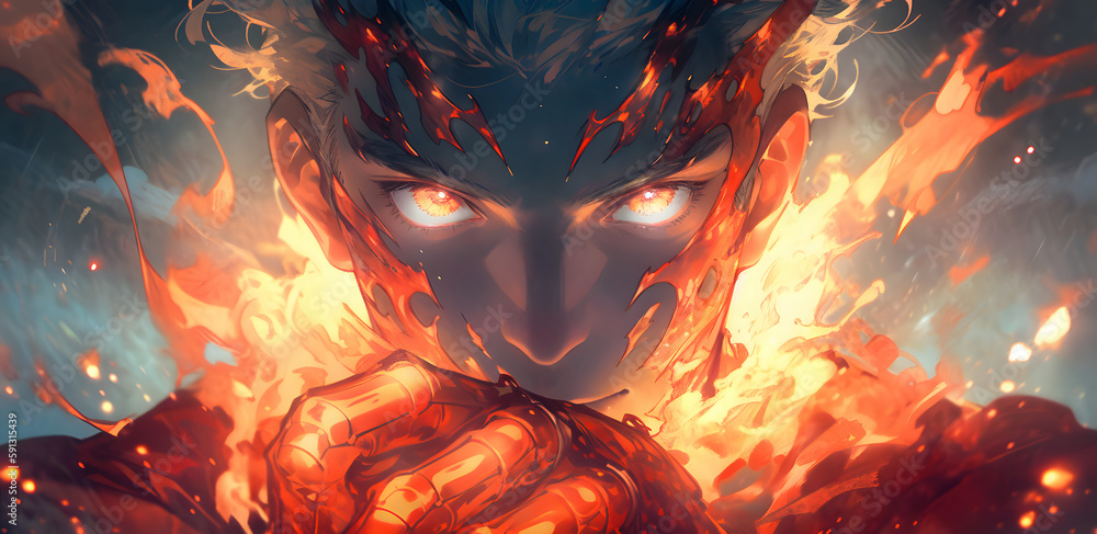 Obraz premium anime hero concept