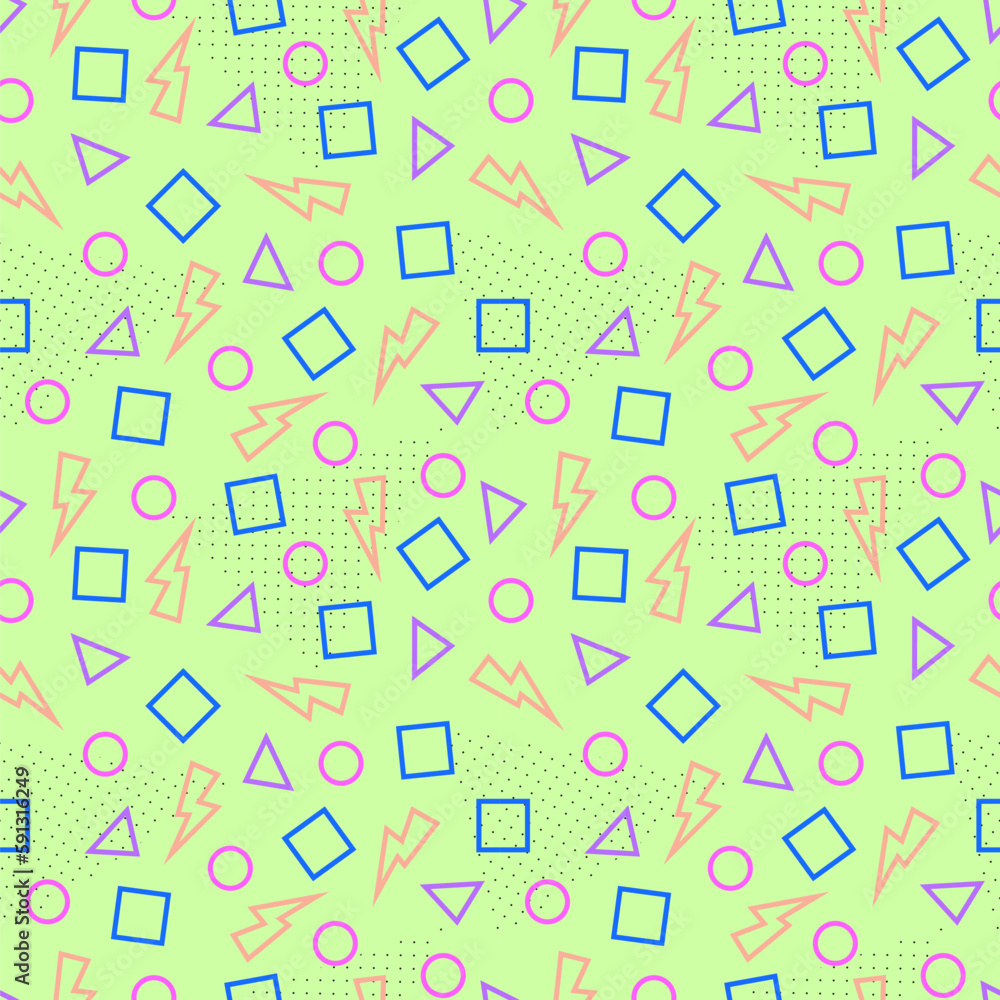 Abstract seamless pattern with geometric shapes. Vector illustration.