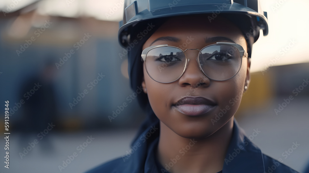 Empowered worker in industry with vision of the future Empowered worker in industry with vision of the future