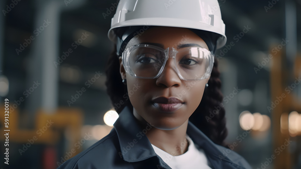 Empowered worker in industry with vision of the future Empowered worker in industry with vision of the future