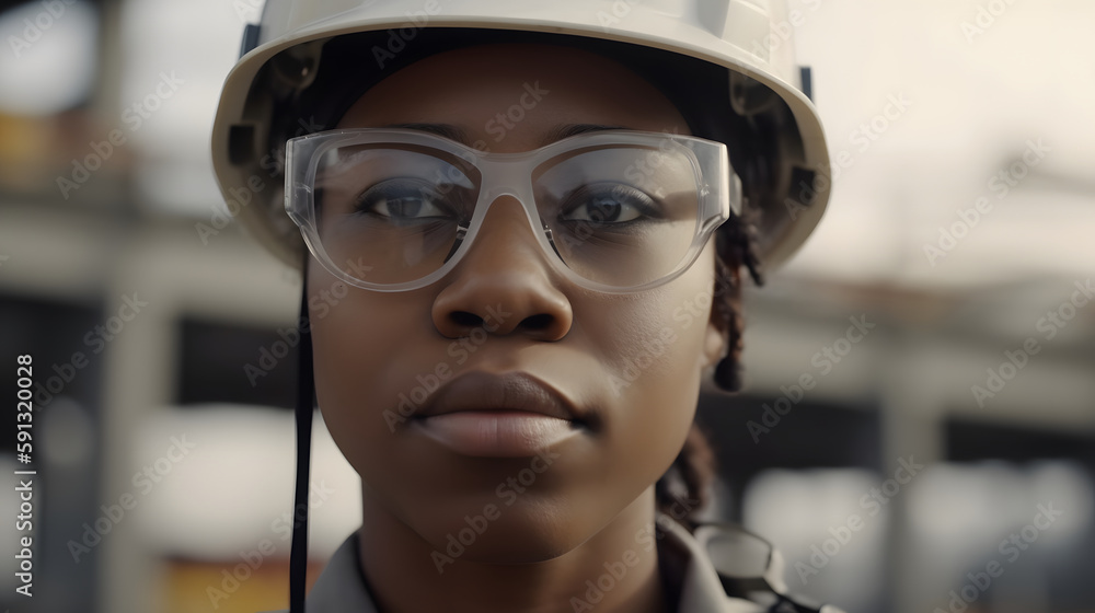 Empowered worker in industry with vision of the future Empowered worker in industry with vision of the future