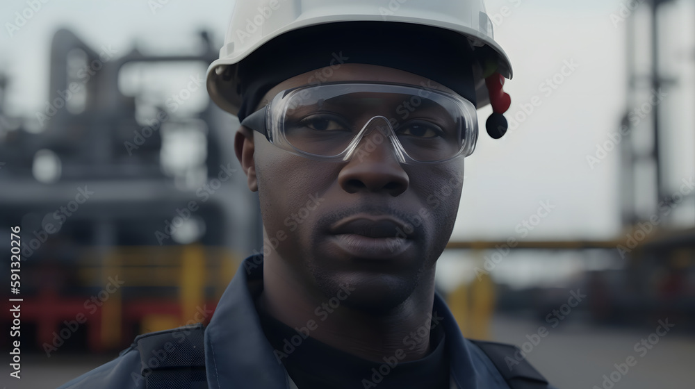 Empowered worker in industry with vision of the future Empowered worker in industry with vision of the future