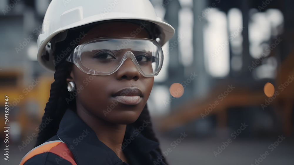 Empowered worker in industry with vision of the future Empowered worker in industry with vision of the future