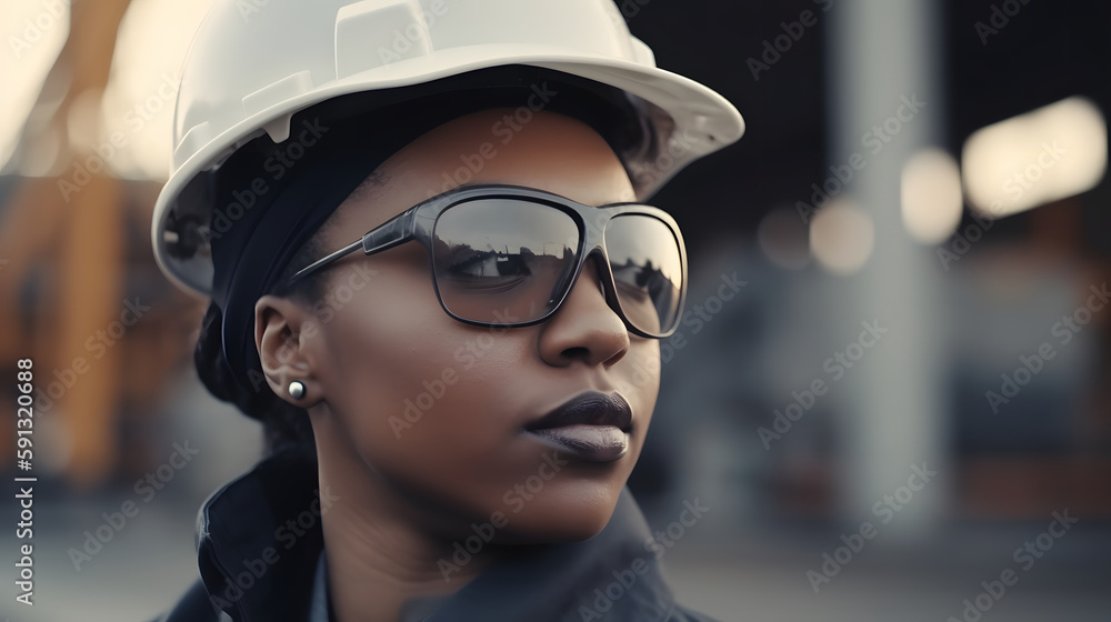 Empowered worker in industry with vision of the future Empowered worker in industry with vision of the future
