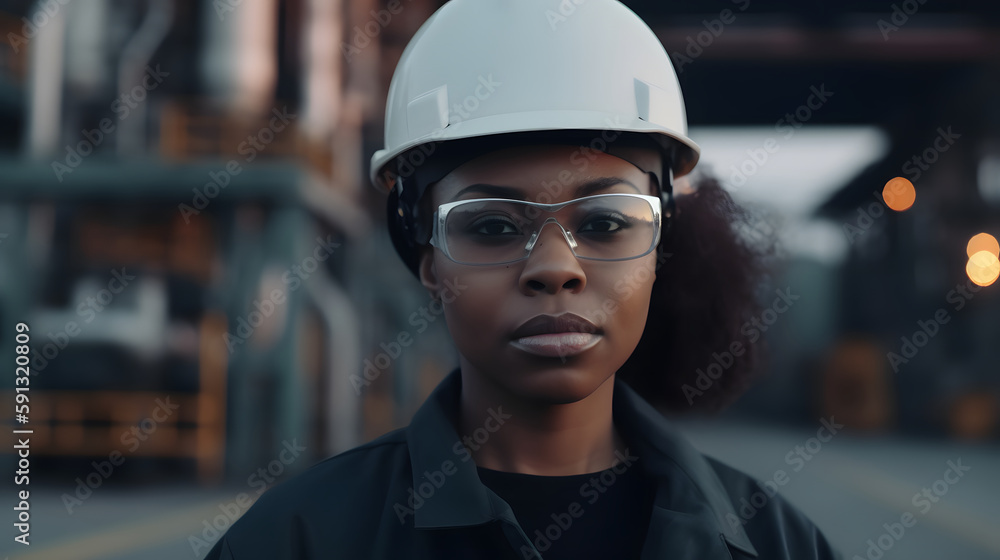 Empowered worker in industry with vision of the future Empowered worker in industry with vision of the future