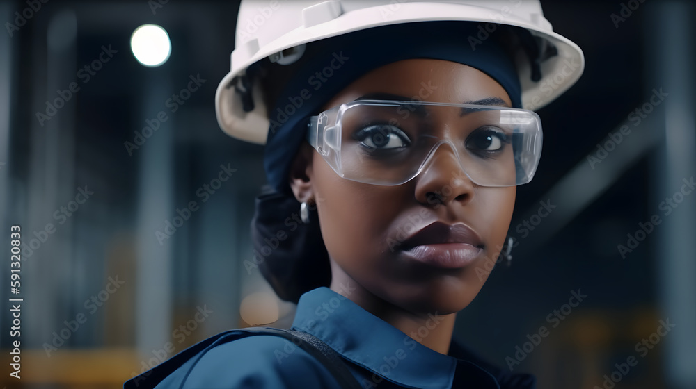 Empowered worker in industry with vision of the future Empowered worker in industry with vision of the future