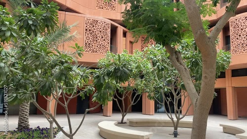 UAE, Abu Dhabi - 13th march, 2023: Eco-friendly architecture in Masdar City, Abu Dhabi photo