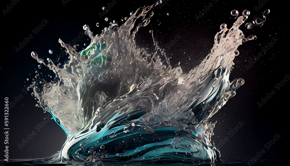 Abstraction from splashes of water on a dark background Abstraction from splashes of water on a dark background