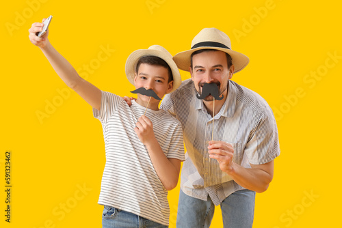 Portrait of father and his ...