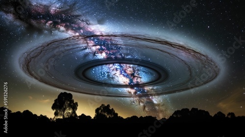 Wallpaper Mural Sombrero Galaxy with foreground spiral galaxy Torontodigital.ca