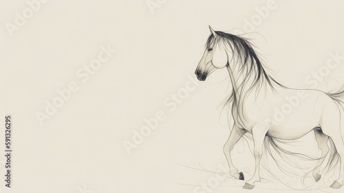 Minimalistic Drawings of Horses Wallpaper