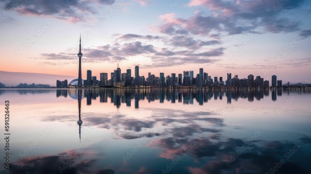 City skyline over water City skyline over water