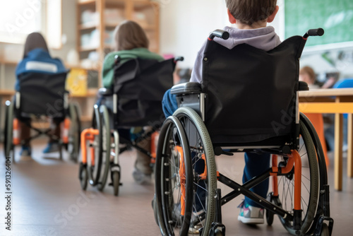 child in a wheelchair school for children with disabilities inclusive education generative ai.