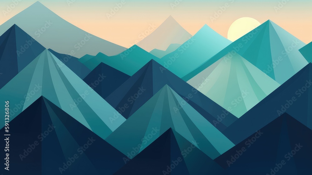 Simplified geometric shapes of mountains Simplified geometric shapes of mountains